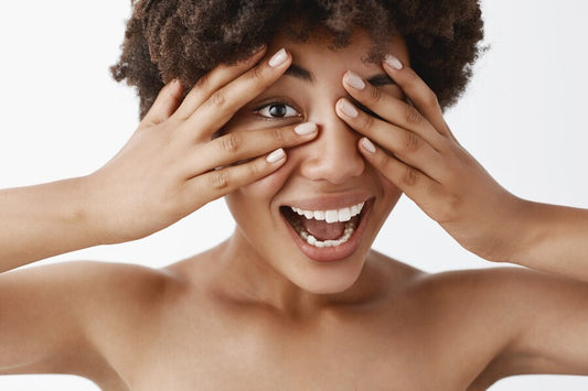 Beautiful young fair skin lady clearing her skin from comedones.