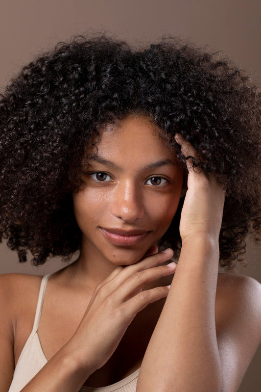 Glowing Melanin Skin Lady - Close-up view